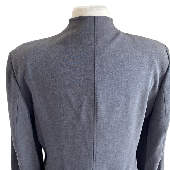 BLOOMINGDALES Blazer Women’s Size 16 GreyTop Stitched Corpcore Classic - Picture 8 of 9